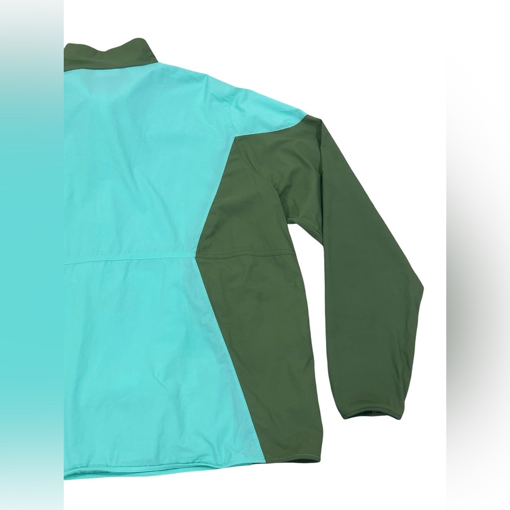L.L. Bean Colorblock Nylon Anorak Pullover Jacket Green Teal XL Half Zip Hiking - Picture 8 of 12